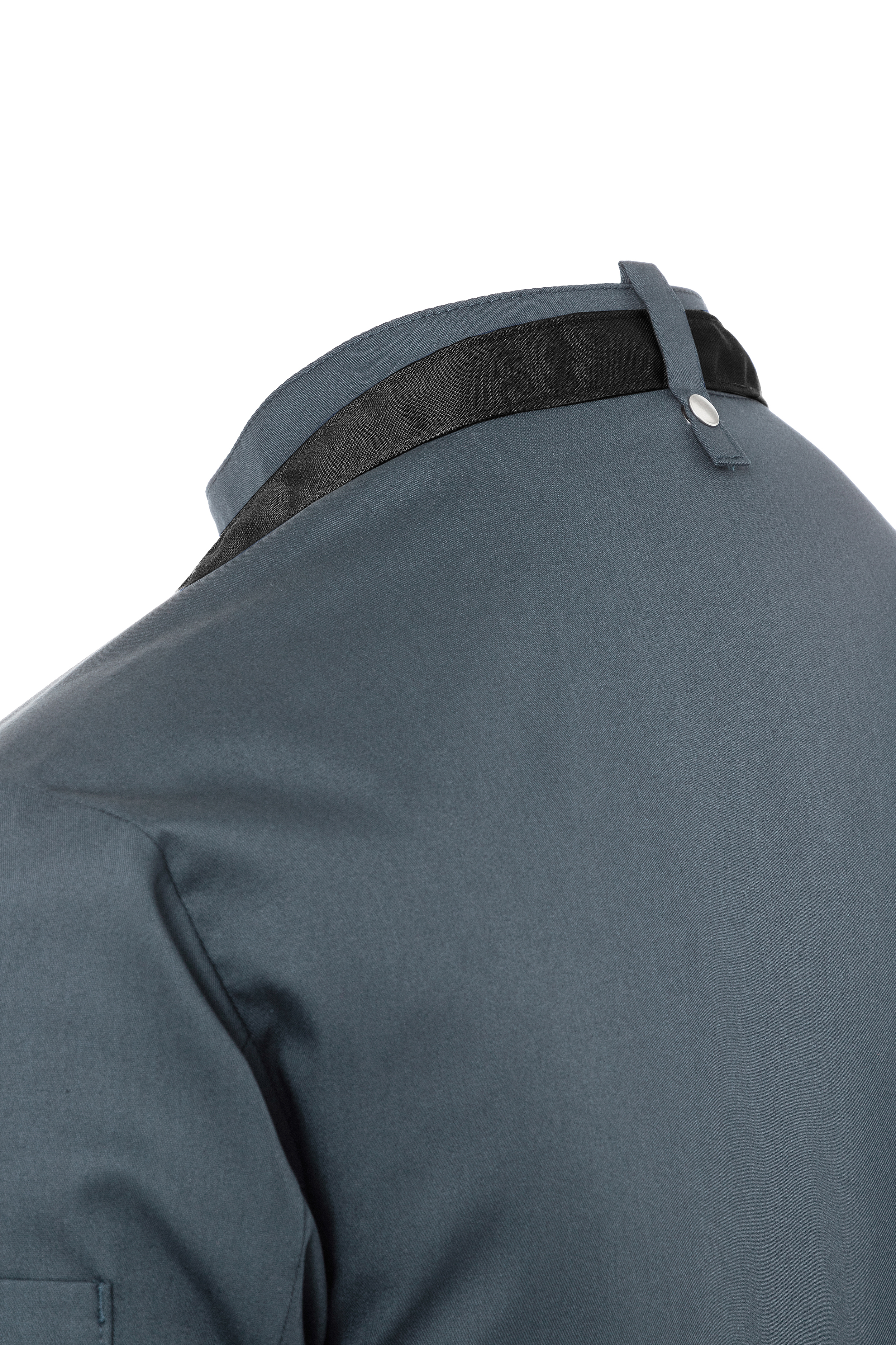 Men's Long-Sleeve Chef Jacket Noah in anthracite, slightly fitted