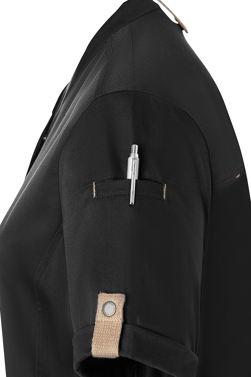 Kurzarm Damen-Kochjacke Green Generation, leicht tailliert