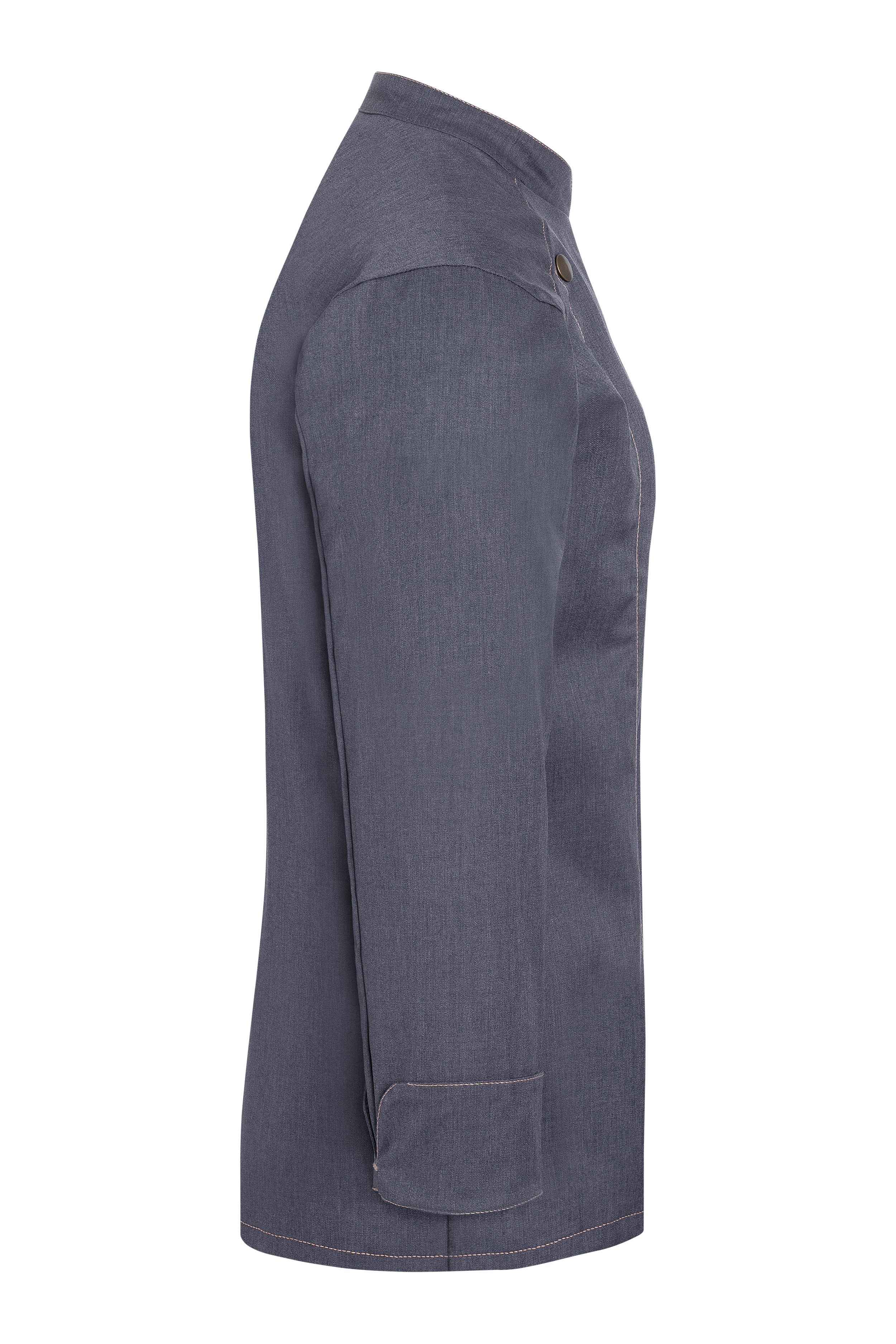 Langarm Damen-Kochjacke Jeans-Style, leicht tailliert