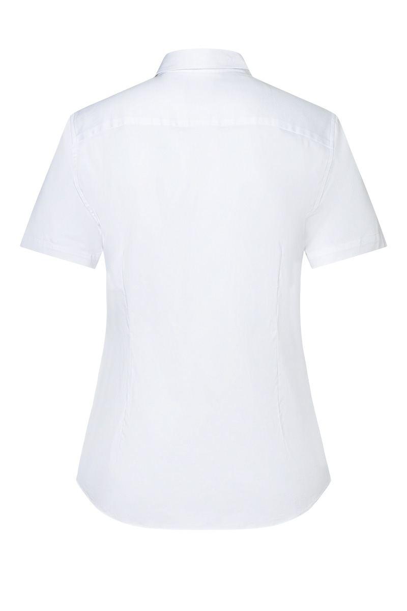 Women's Short-Sleeve Work Blouse Active-Stretch in white, slightly fitted