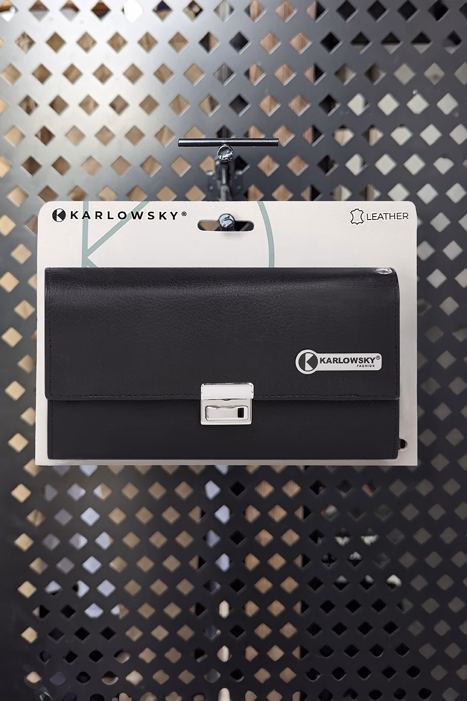 Ledertasche, Geldbörse, Schwarz, Klappverschluss, Kardholder-Logo, handtasche, leder, schwarz, schlossverschluss, karłowsky, leder wallet, lederbörse, schwarz, kartenetui, verschluss, Handtasche, Schultertasche, Leder, Schlossverschluss, Karlowsky