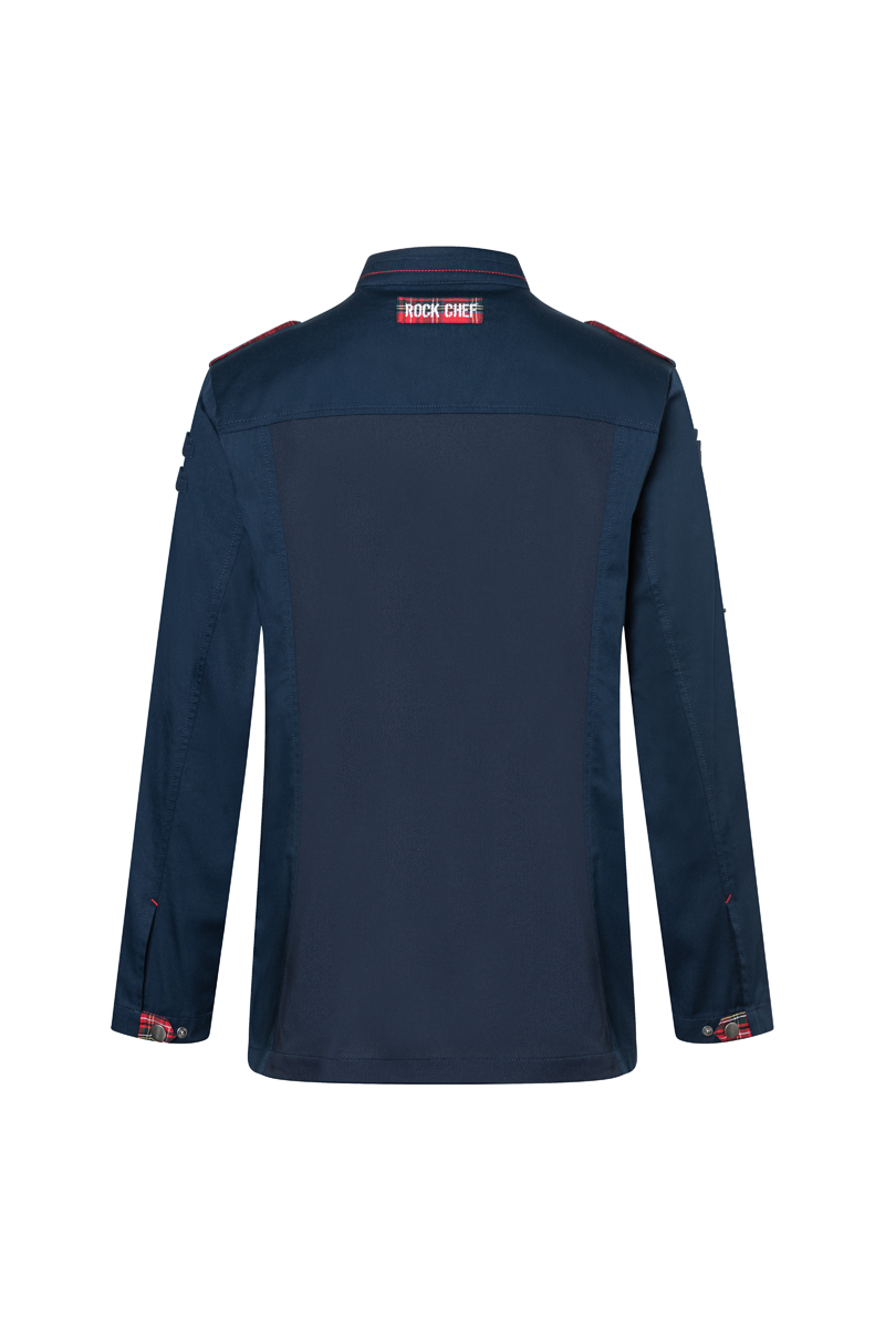 Mantel, Langarm, Ärmel, Jacke, Blazer, Mantel, Langarm, Ärmel, Jacke, Blazer, jacke, backseite, navy/blau, revers, roter akzent