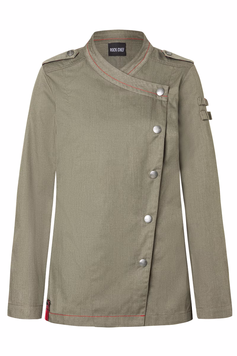 Long-sleeved Ladies' Chef Jacket Denim-Style ROCK CHEF®-Stage2