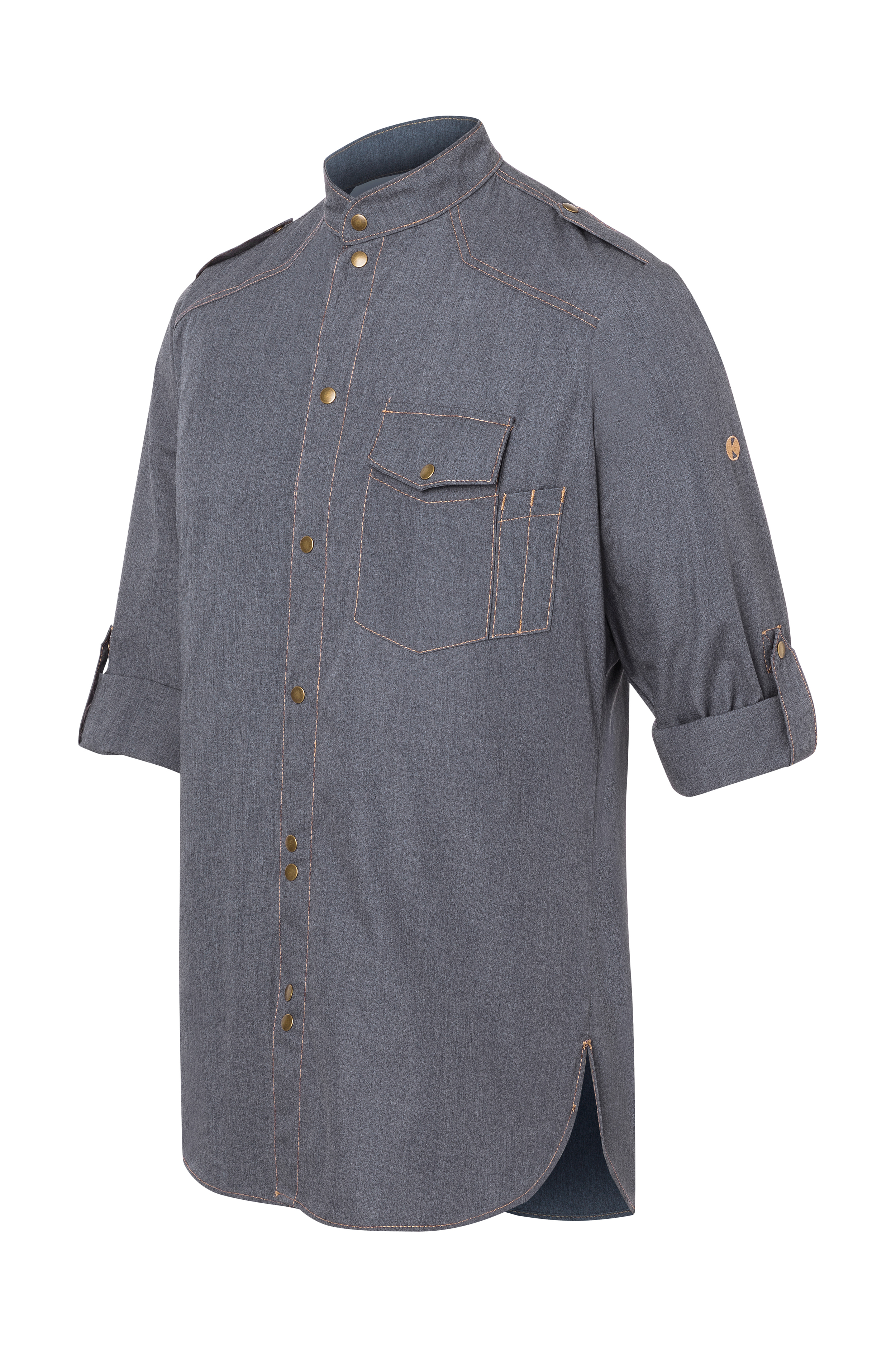 Men's Long-Sleeve Chef Shirt Jeans-Style slightly fitted