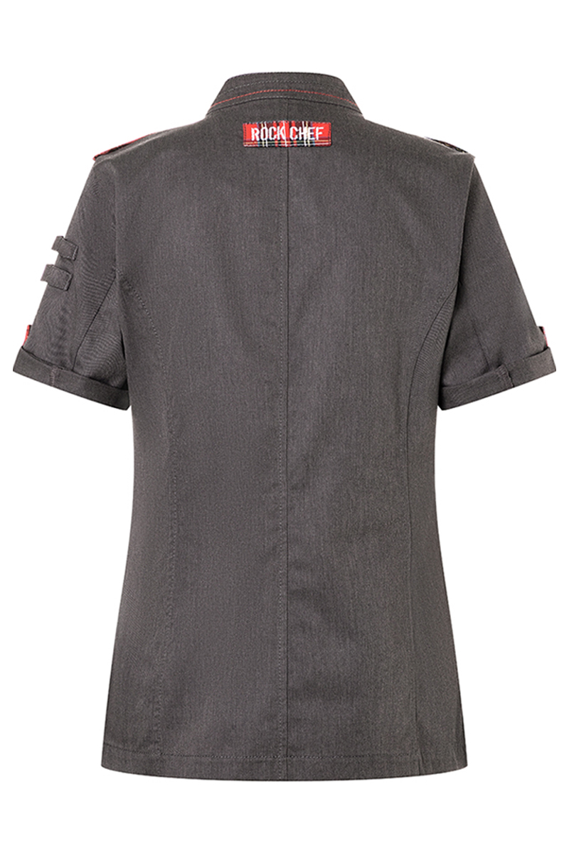 Kurzarm Damen-Kochjacke ROCK CHEF® Stage2 Denim-Style, leicht tailliert