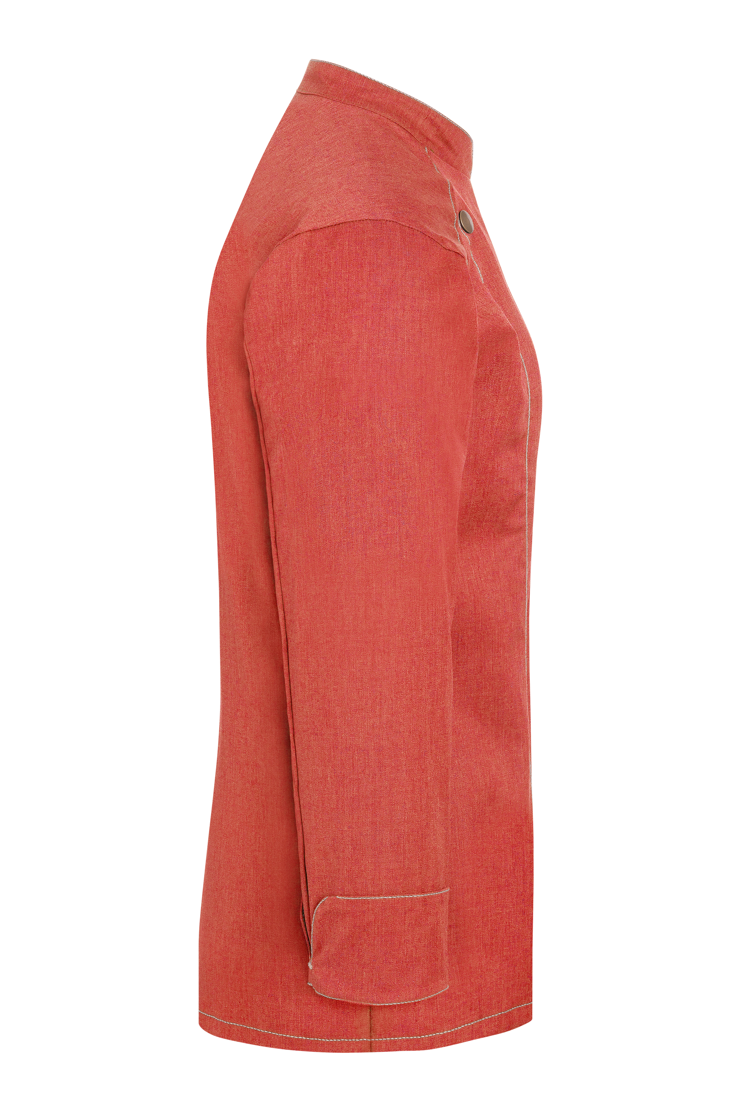 Langarm Damen-Kochjacke Jeans-Style, leicht tailliert