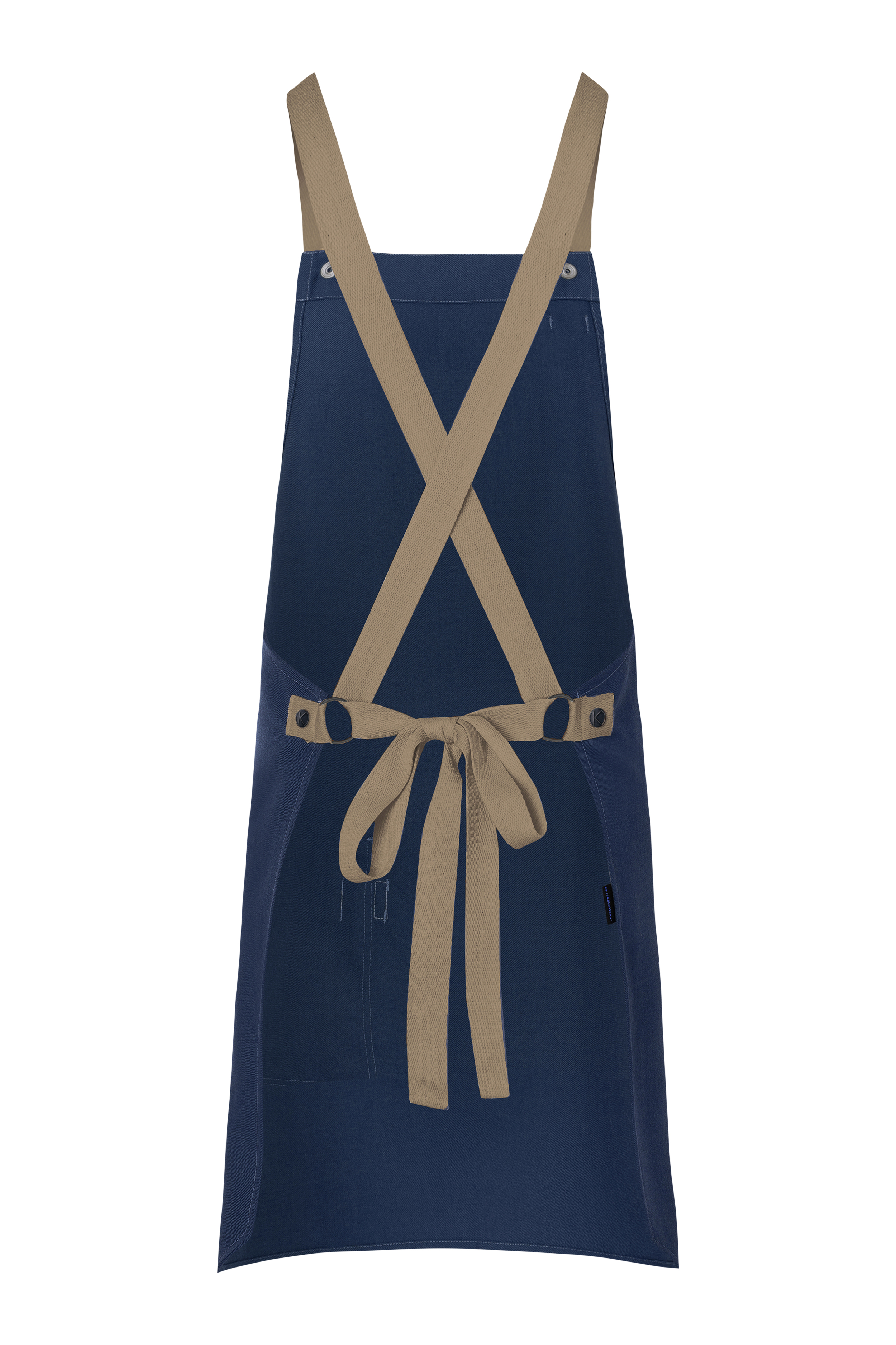 Bib Apron Urban-Look in steel blue, with Detachable Cross Straps and Pocket