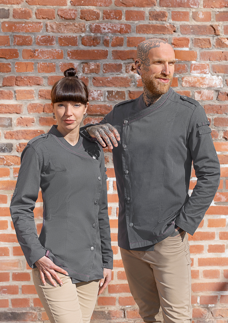 Langarm Damen-Kochjacke ROCK CHEF® Stage2 Denim-Style, leicht tailliert