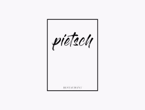 restaurant, pietsch, logo, rahmen, text