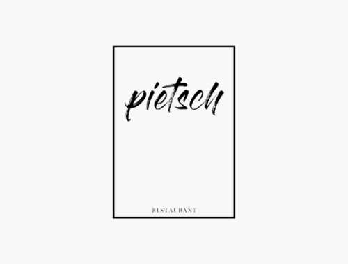 restaurant, pietsch, logo, rahmen, text