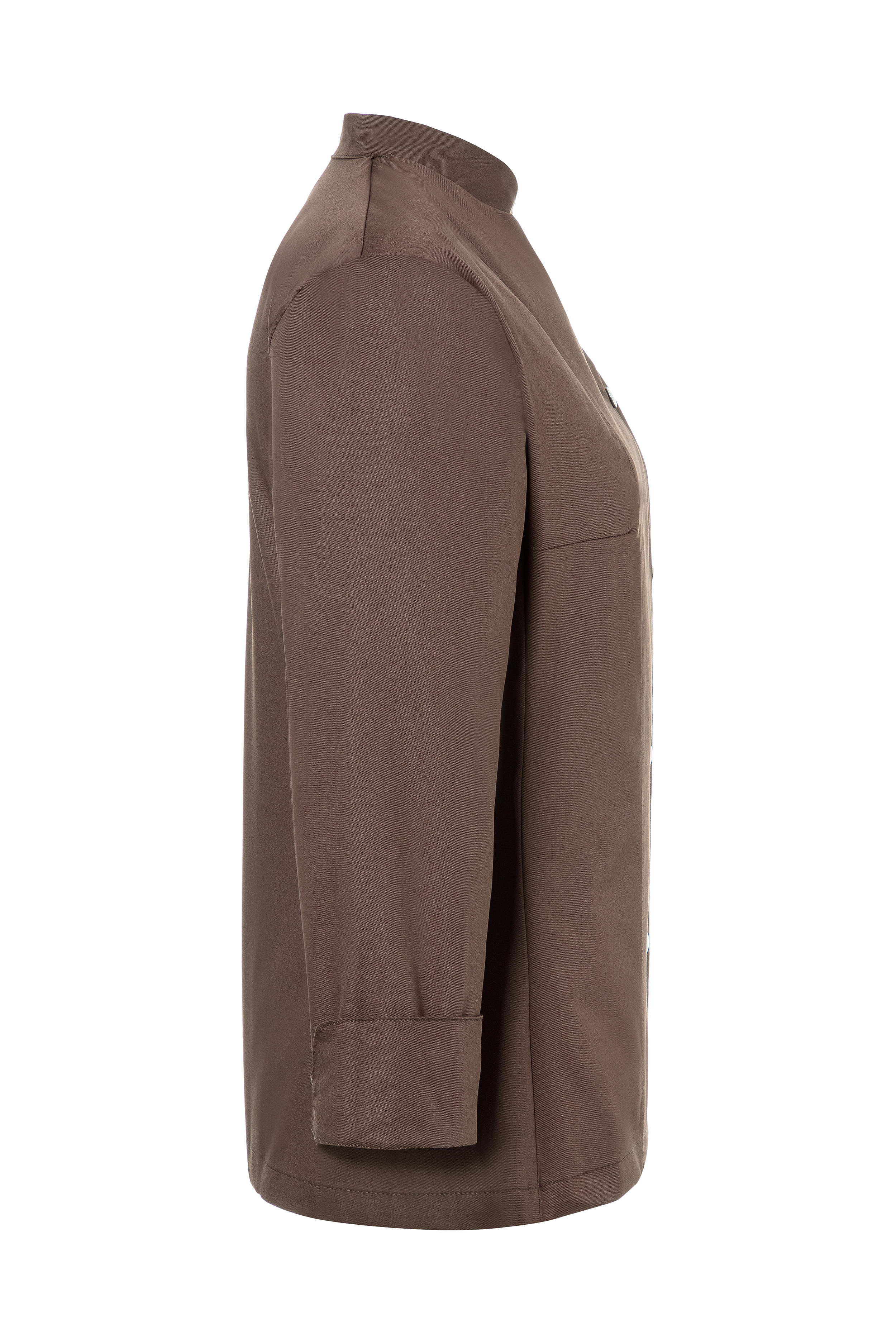 Women's Long-Sleeve Chef Jacket Larissa in light brown, slightly fitted