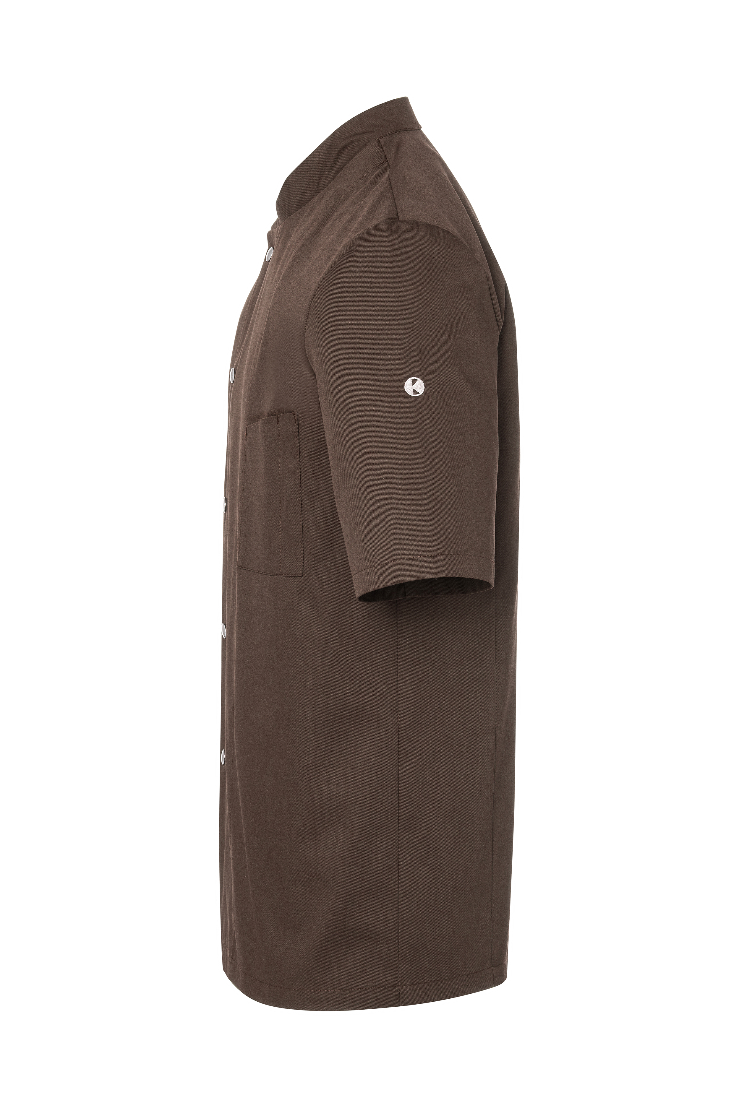 Kurzarm Herren-Kochjacke Gustav in hellbraun, Regular Fit