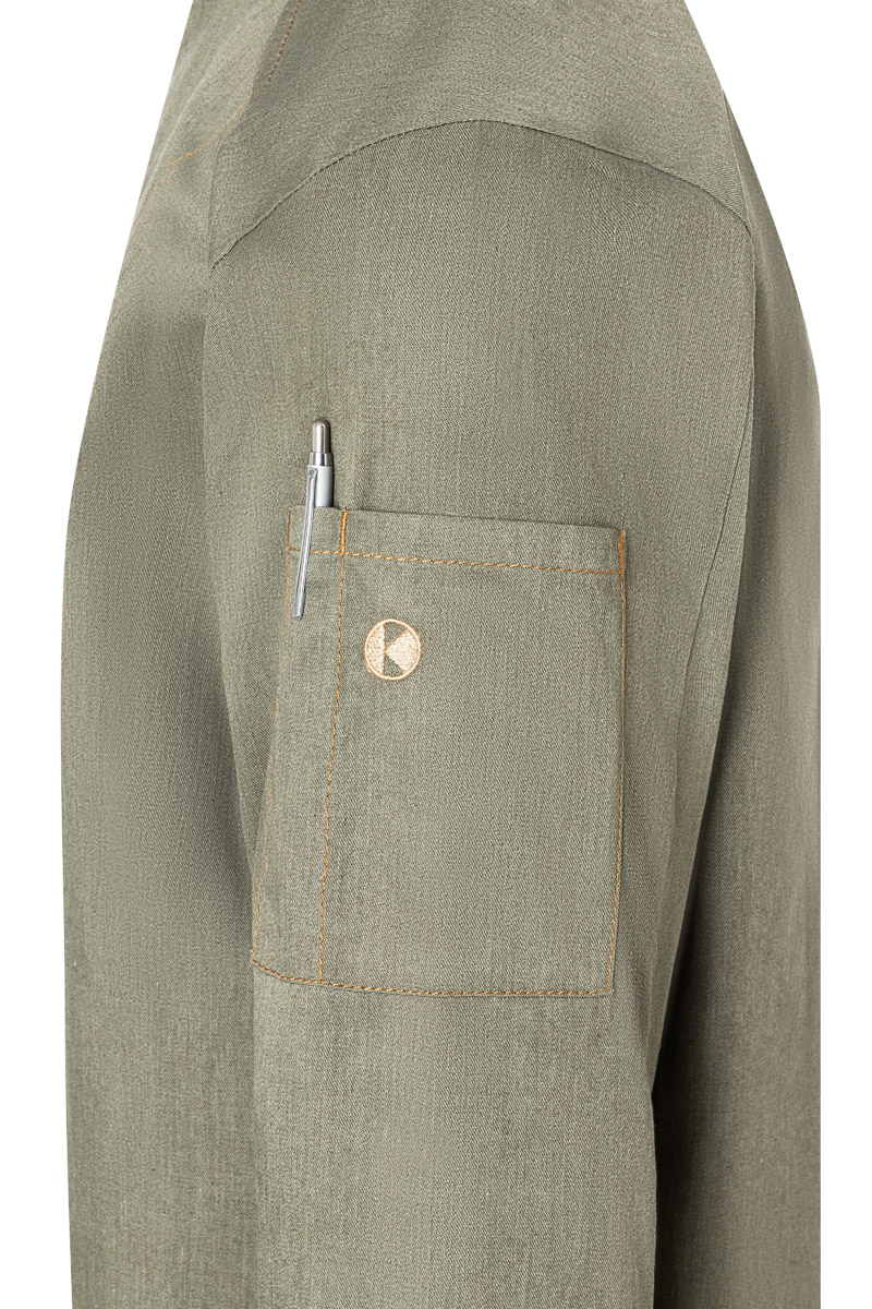 Langarm Herren-Kochjacke Jeans-Style, leicht tailliert