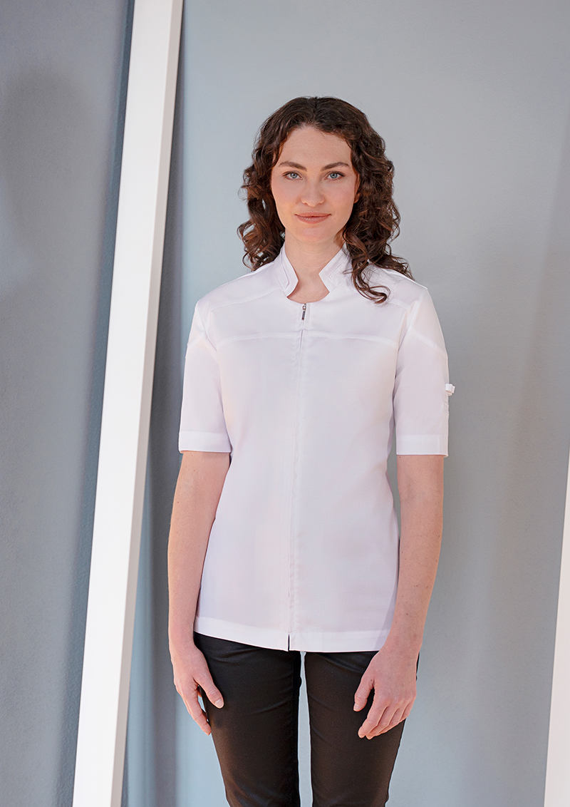 Kurzarm Damen-Kochjacke DIAMOND CUT® Excellence, leicht tailliert