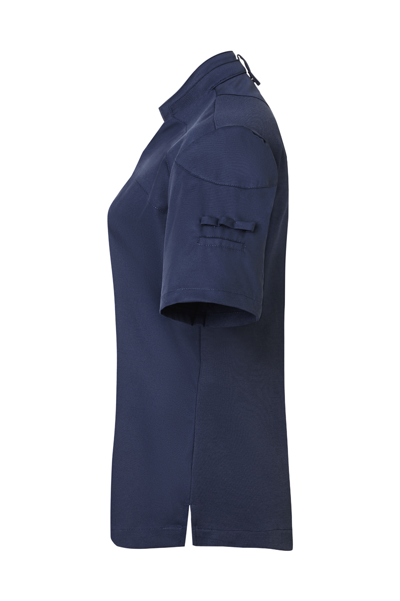 Kurzarmiges Oberteil, Navyblau, Rückenreißverschluss, Paspel Tasche, Schulterpatches, Kleid, T-Shirtkleid, Kurzarm, Nachtblau, Seitentasche, T-Shirt, Kurzarm, Navy, Tee, Kragen