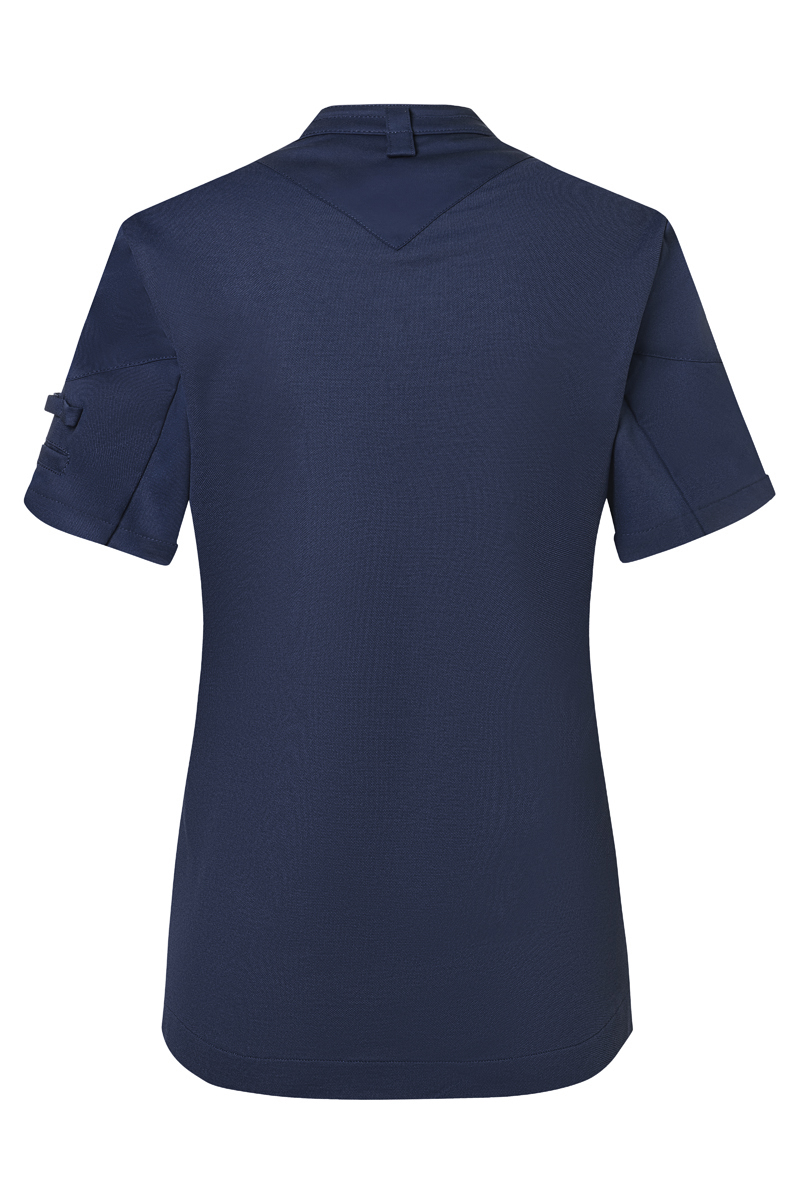 Polohemd, Kurzarm, Uni-Farbton, Navy, Kragenpasse, Hemd, T-Shirt, Poloshirt, Kurzarm, Uni-Farbe, T-Shirt, Kurzarm, Navy, V-Form Rücken, Knopf/Schlaufe am Ärmel