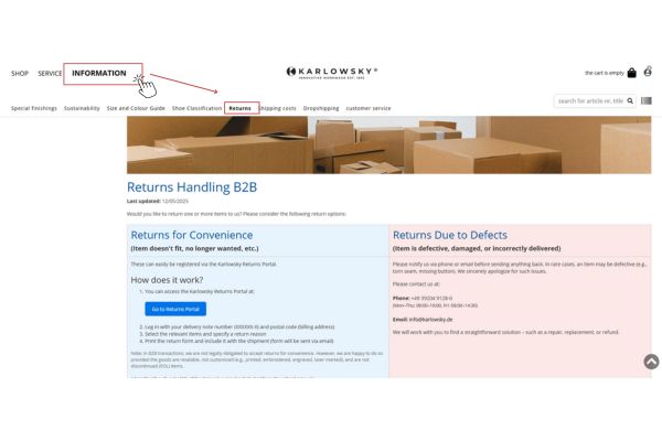 Retoure Screenshot