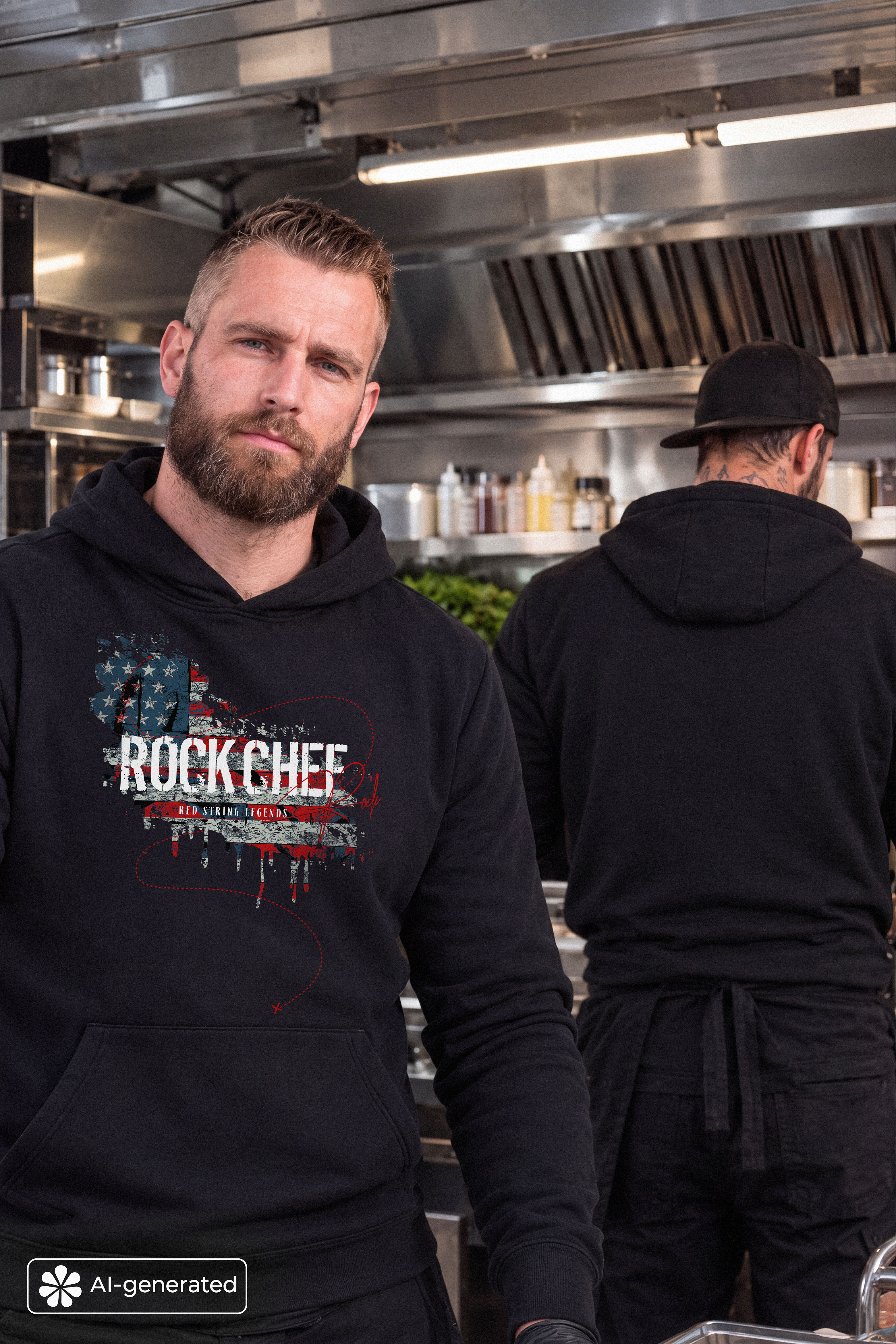 Hoodie, Schwarz, Kapuze, Kängurutasche, Frontprint, Hoodie, Schwarz, Kapuze, Kängurutasche, Frontprint