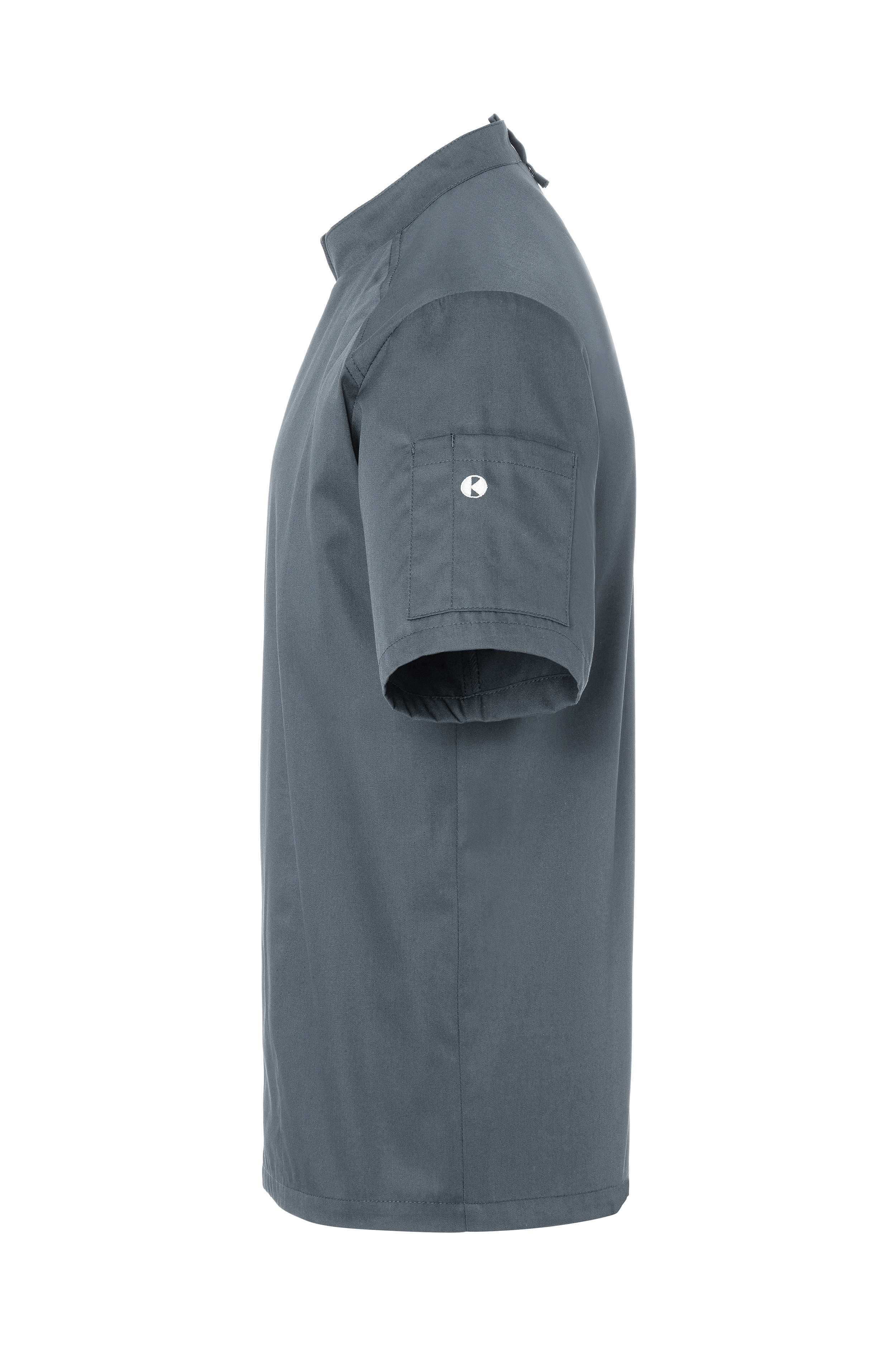 Kurzarm Herren-Kochjacke Modern-Look in anthrazit, leicht tailliert