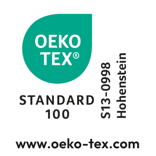 OEKO-Tex [S13-0998]: This product is certified according to OEKO-TEX® STANDARD 100. It guarantees the highest level of product safety for consumers through uniform testing for substances harmful to health and the environment
