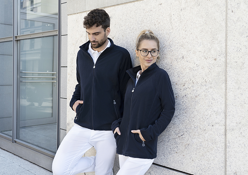 Herren Fleecejacke Warm-Up, recyceltes Polyester, Regular Fit