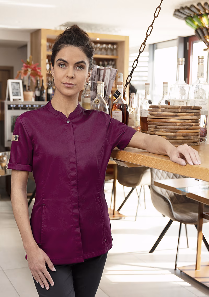 Kurzarm Damenkochjacke Green-Generation, aus nachhaltigem Material