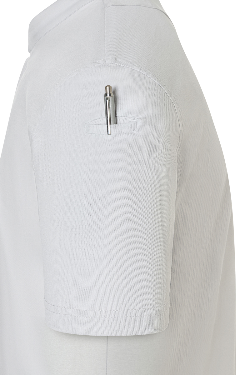 Polo-Shirt, Seitentasche, Brusttasche, Stehkragen, Kurzarm