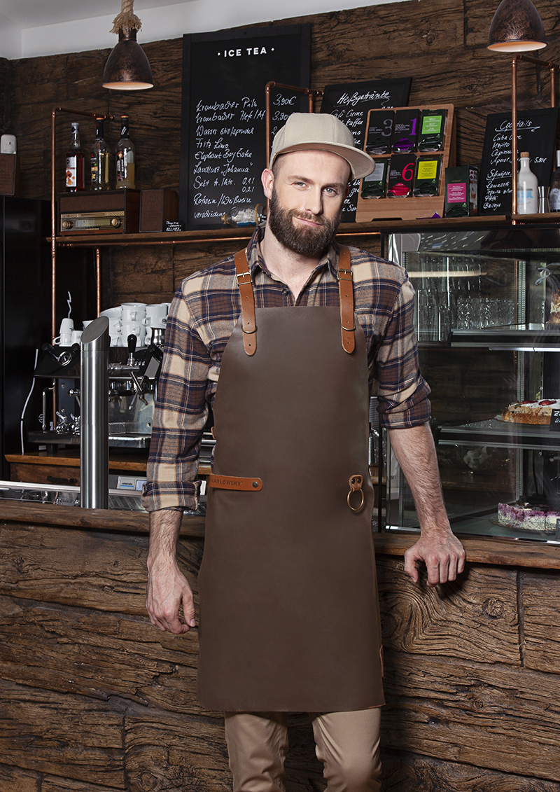 Leather Bib Apron X-Style with Cross Straps