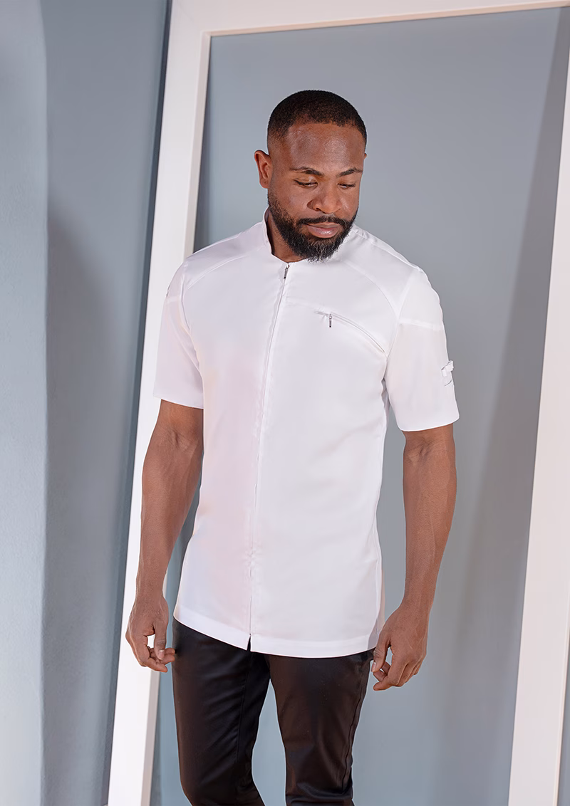 Kurzarm Herren-Kochjacke DIAMOND CUT® Excellence, leicht tailliert