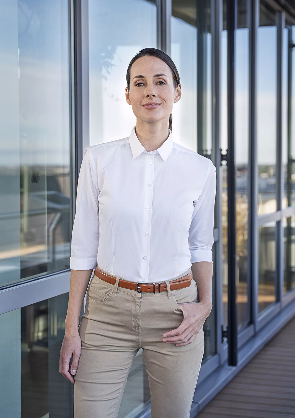 Ladies' Blouse Active-Stretch with 3/4-Sleeves in Modern-Fit