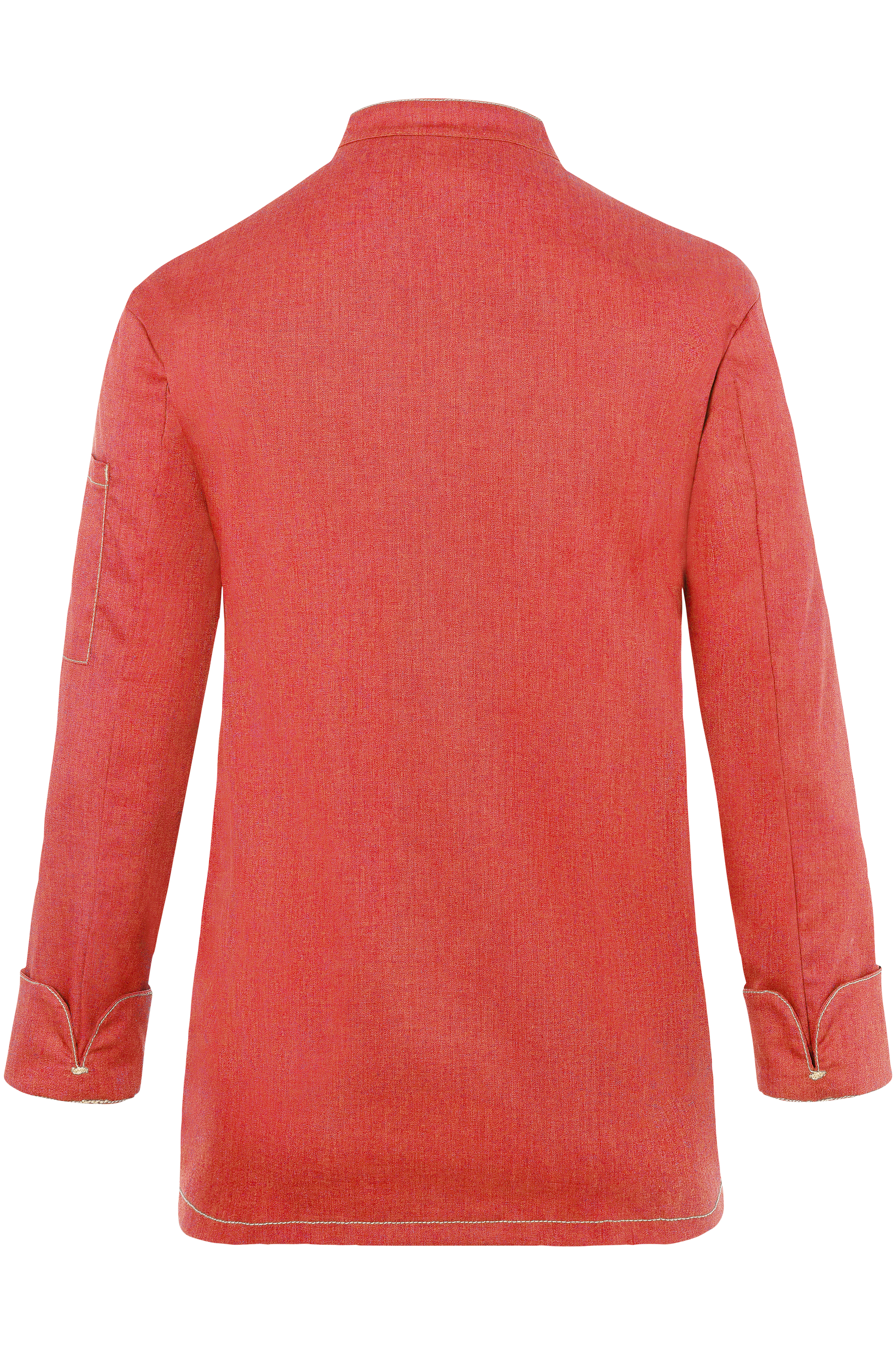 Langarm Damen-Kochjacke Jeans-Style, leicht tailliert