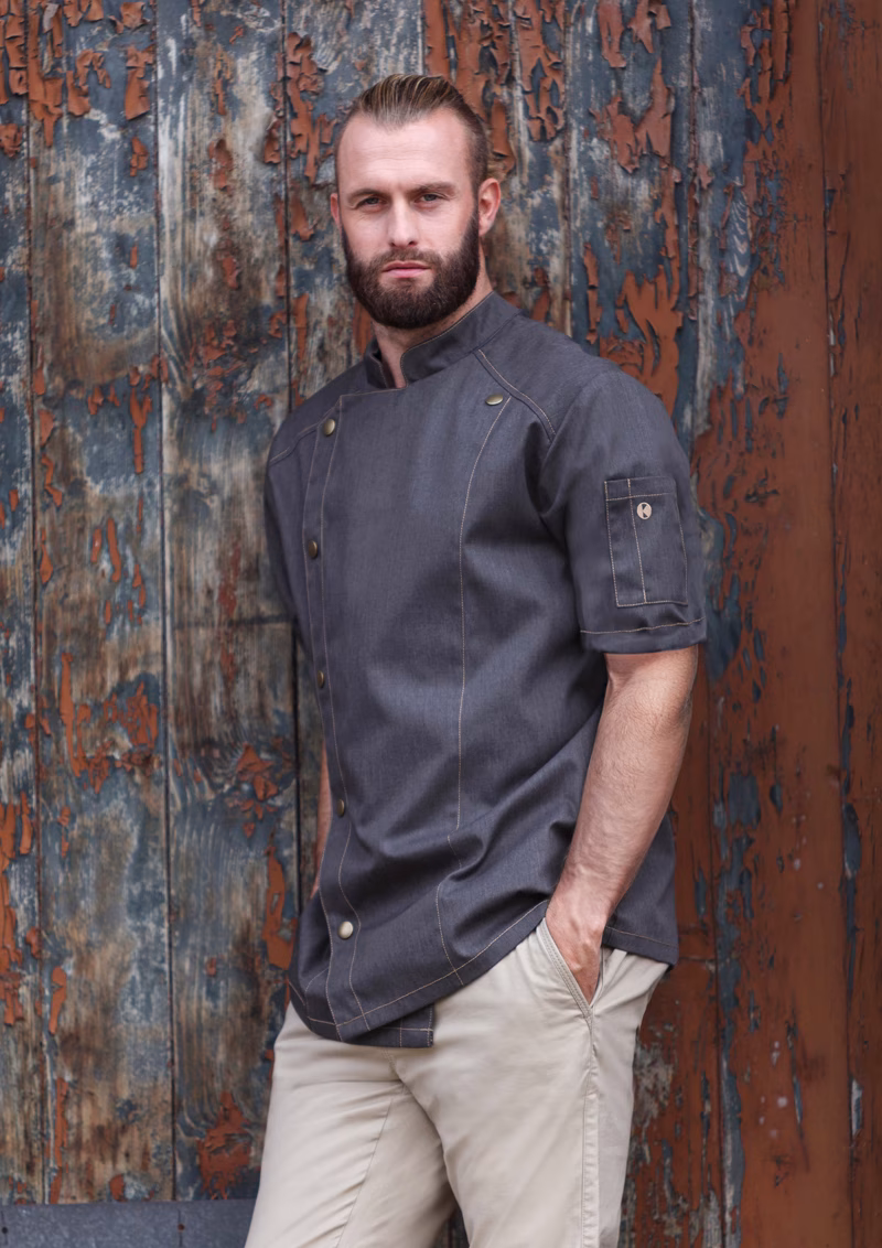 Short-Sleeve Chef Jacket Jeans-Style