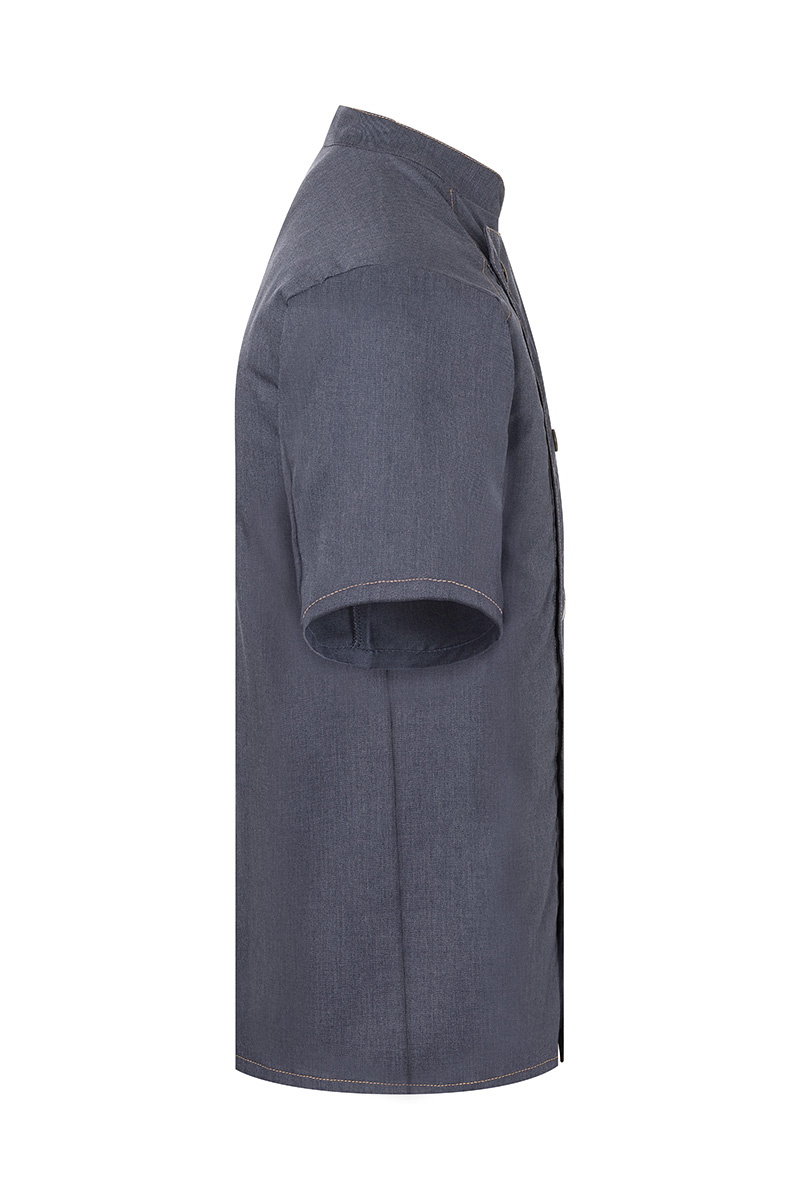 Kurzarm Herren-Kochjacke Jeans-Style, leicht tailliert
