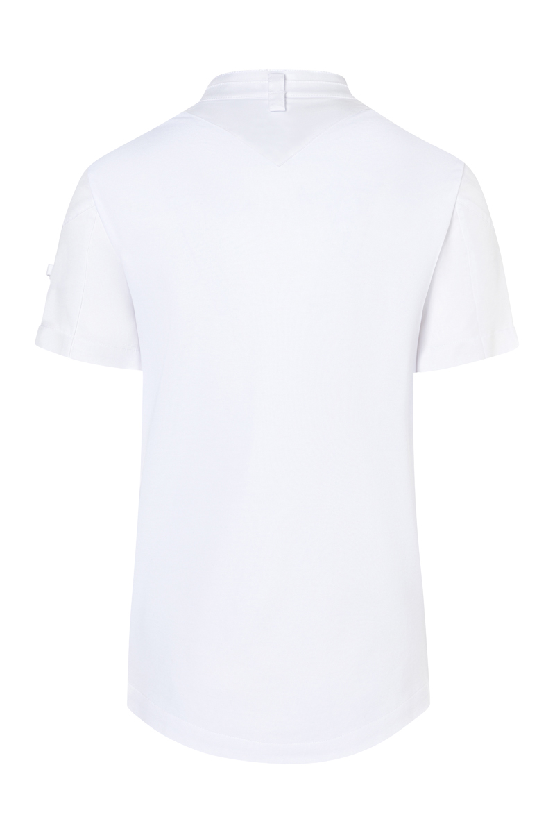 weiß, Kurzarm, Polo-Kragen, ohne Muster, T-Shirt-ähnlich