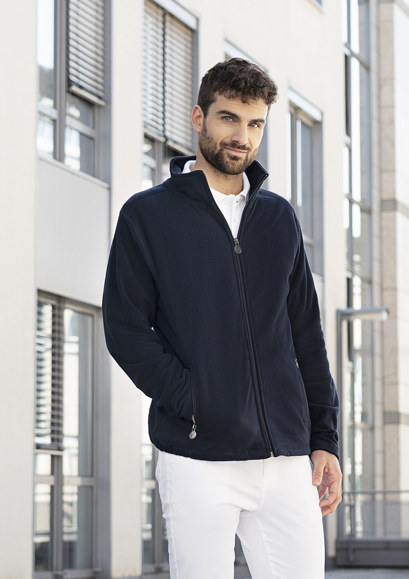 Herren Fleecejacke Warm-Up, recyceltes Polyester, Regular Fit