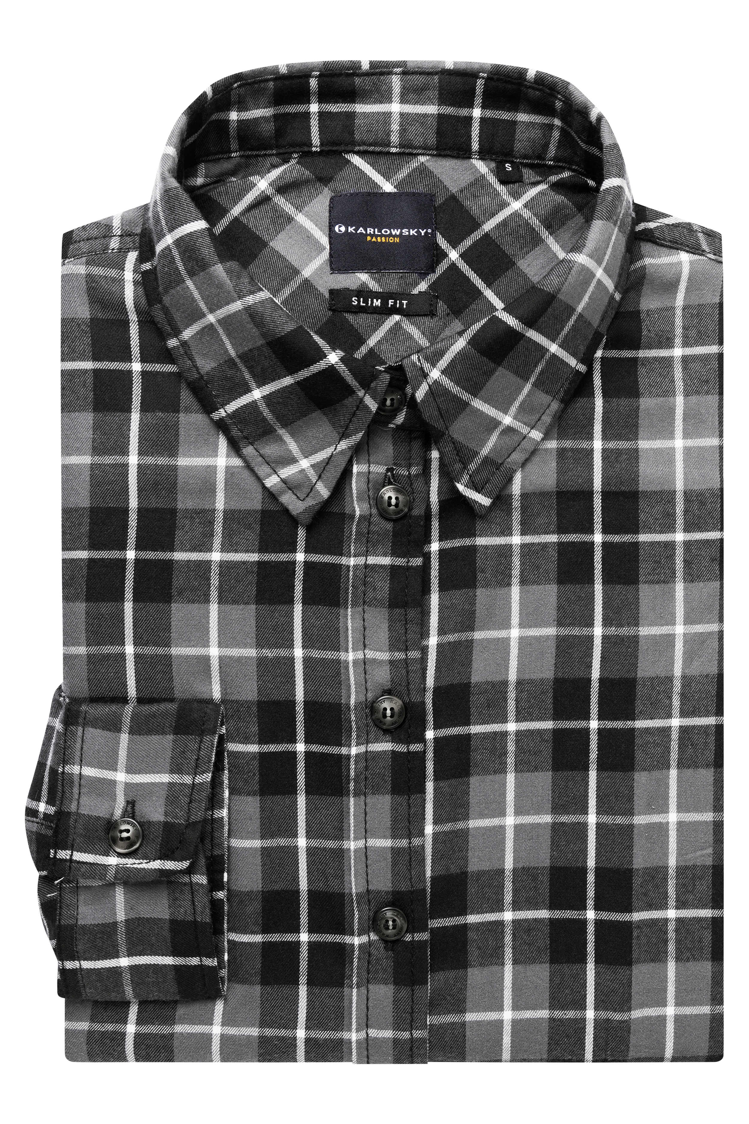 Women's Long-Sleeve Check Blouse Urban-Flair Slim Fit