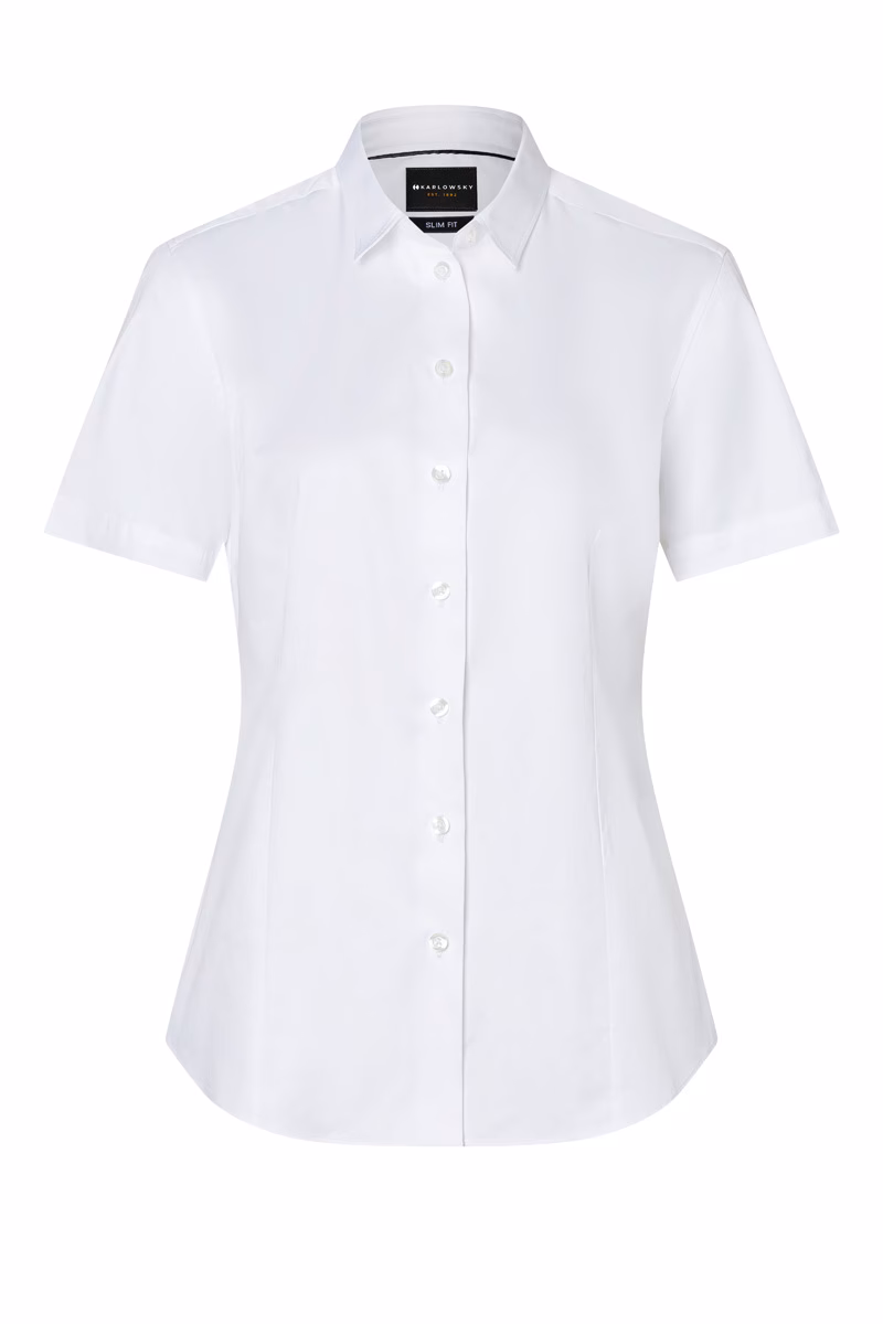 Short-Sleeve Ladies' Blouse Active-Stretch with Slim-Fit