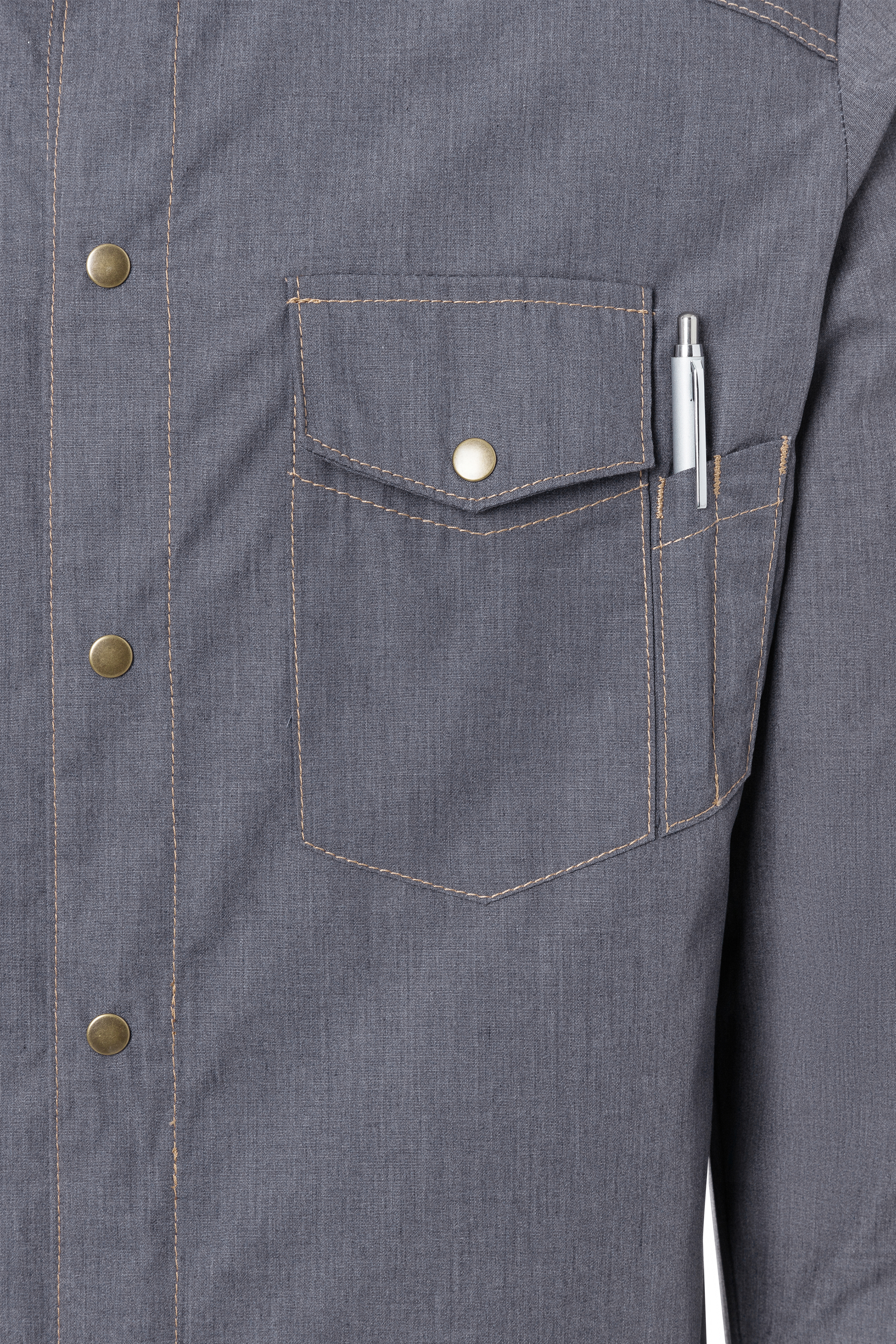 Men's Long-Sleeve Chef Shirt Jeans-Style slightly fitted