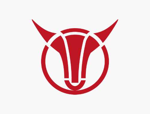 logo, emblem, rot, stier, kreis