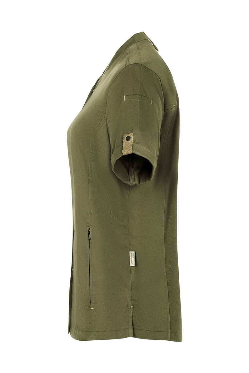 Short-Sleeve Ladies' Chef Jacket Green-Generation, from Sustainable Material