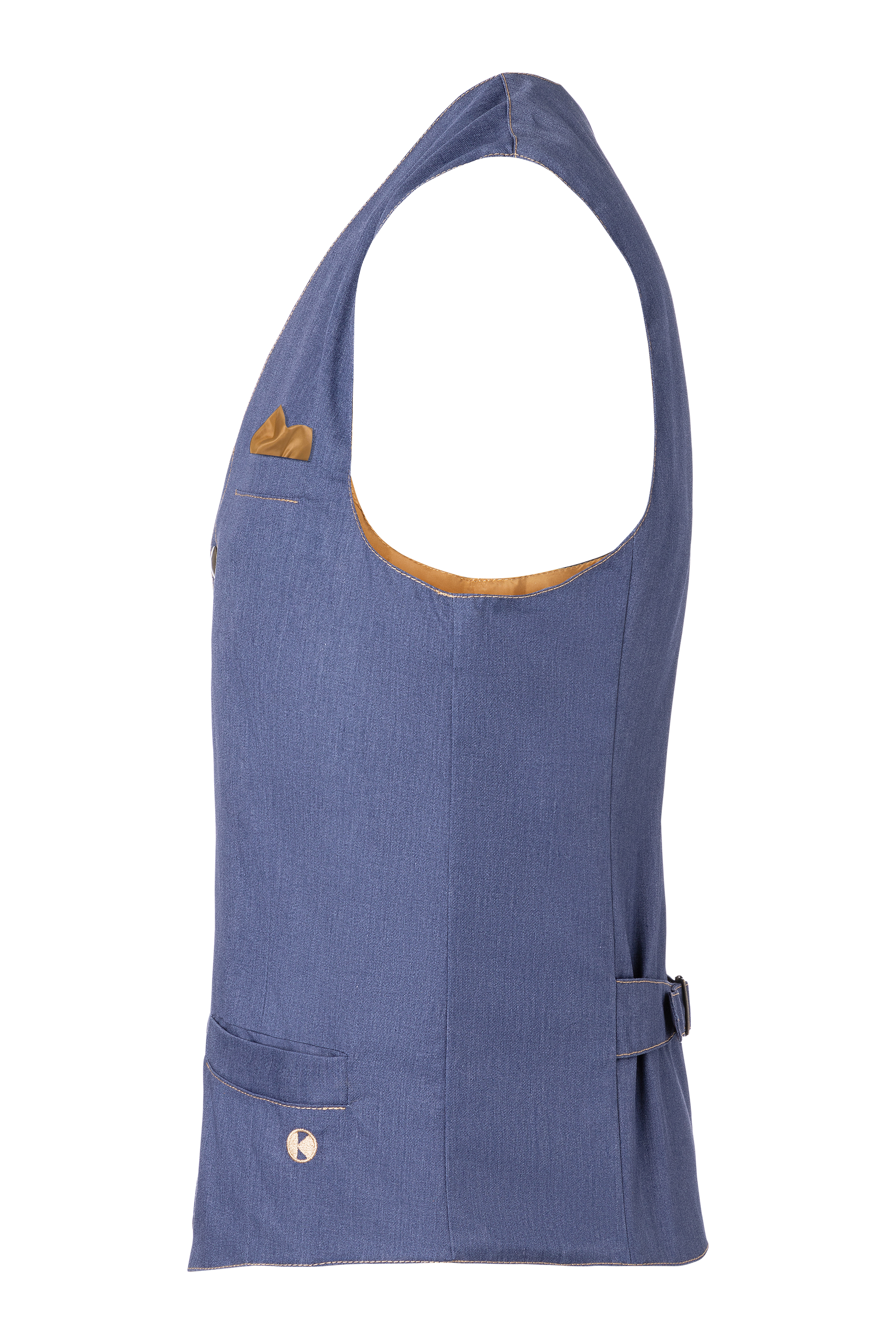Herrenweste Jeans-Style, ärmellos, Kontrastnähte