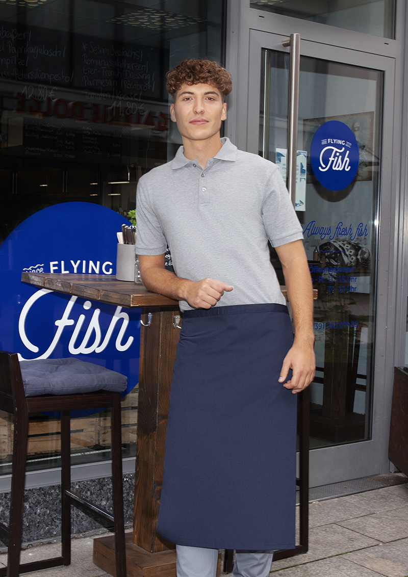 Bistro Apron Ibiza in navy, Tie-On, 110 x 90 cm