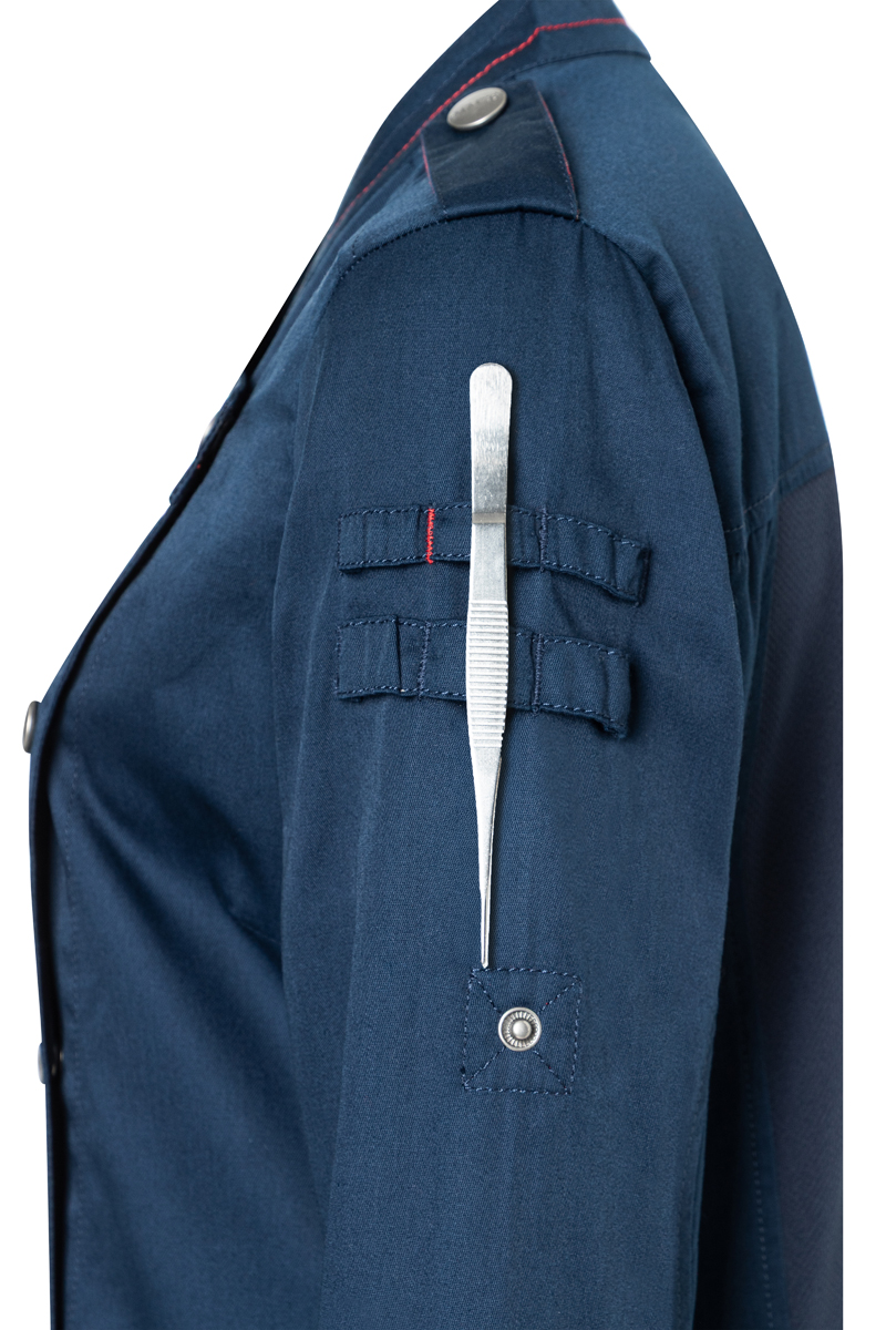 Hülse, Hosen, Langarm, Blazer, Backstein, Hülse, Hosen, Langarm, Blazer, Backstein, jacket, arm pocket, strap, blue, buttoned, snap