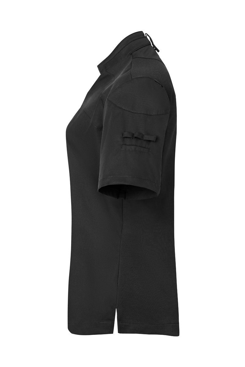DIAMOND CUT® Kurzarm Damen-Kochjacke Excellence – schwarz (Seite links)
