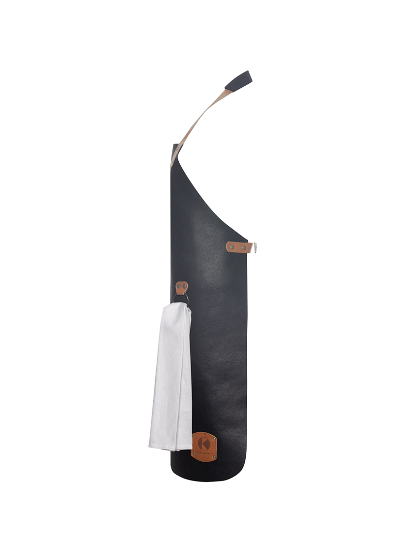Lederschürze in schwarz, Rindsleder, 60 x 82 cm