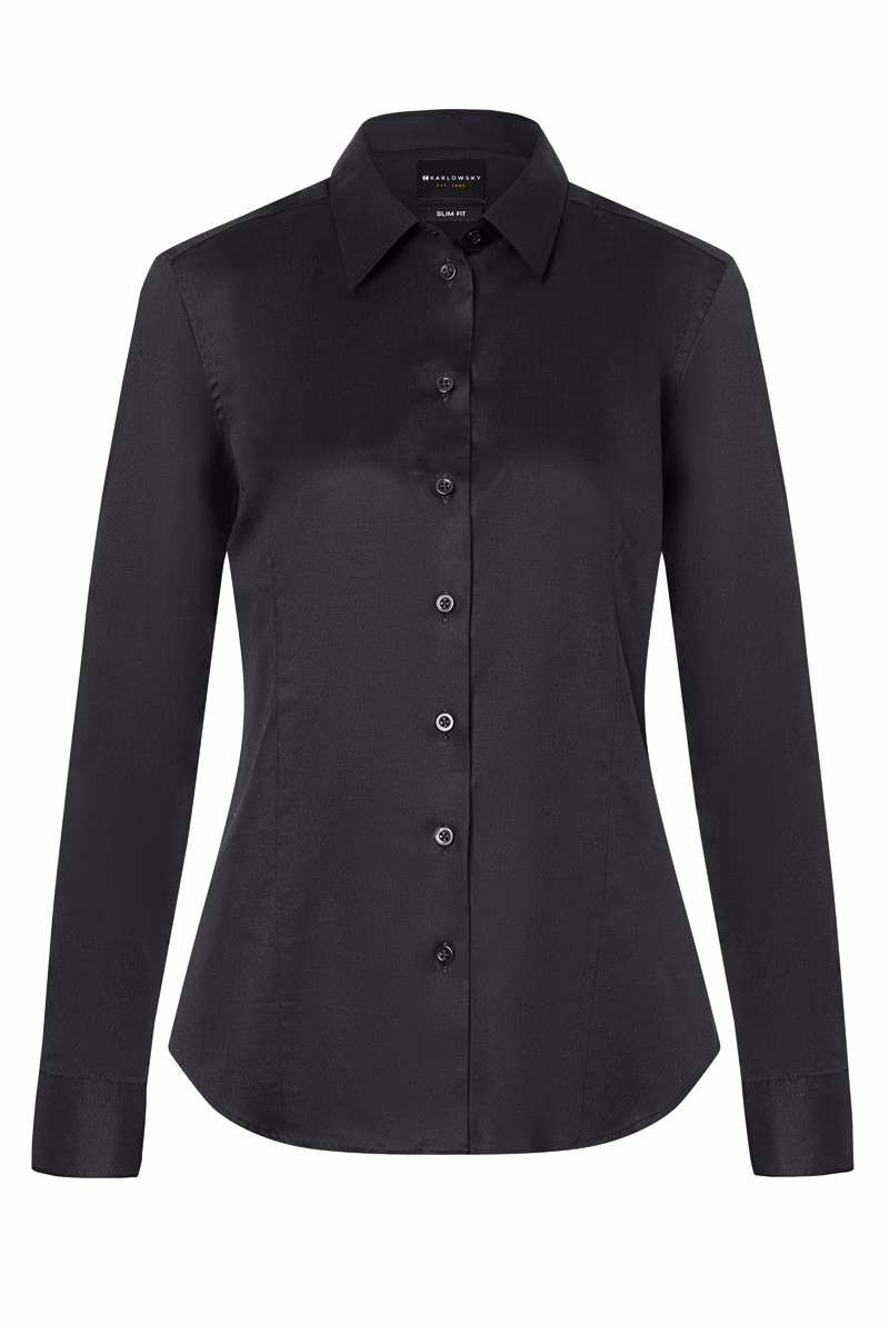 Long-Sleeve Ladies' Blouse Active-Stretch in Slim-Fit
