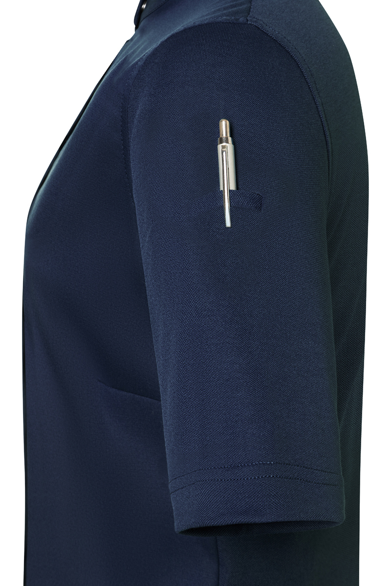 kurzarm, brusttasche, penntasche, navy, jersey-knit, Kurzarm, Polo, Navy, Reißverschlussstift, Pochette/Armtasche