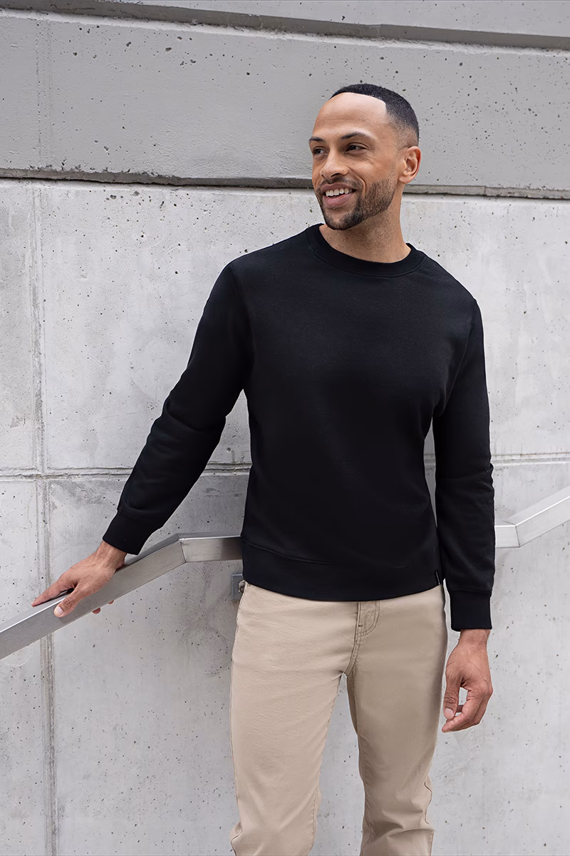 Pullover, Schwarz, Langarm, Sweatshirt, Beige Hose