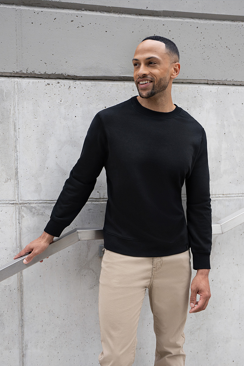 Pullover, Schwarz, Langarm, Sweatshirt, Beige Hose