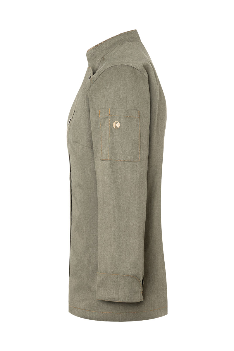 Langarm Damen-Kochjacke Jeans-Style, leicht tailliert